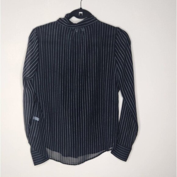 WHBM long sleeve Stripe button down blouse size 0 - Picture 5 of 7